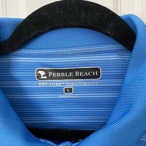 Mens Pebble Beach Golf Vibrant Blue Performance Polo Shirt